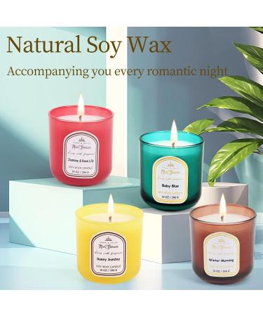 HOME & RELAX 14oz Jasmine Rose & Lily Soy Wax Candle - Long-Lasting Scented Candle Jar with Wood Lid | Perfect Gift for Women | 80+ Hours Burn Time - Buy Online on GoSupps.com