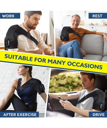 AFDEAL Cordless Heated Shoulder Brace with Vibration and 3 Temperature Settings - Black - Buy Online on GoSupps.com