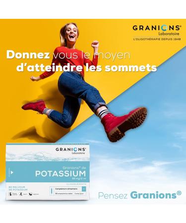 GRANIONS Potassium Helps reduce muscle weakness and cramps Helps muscle relaxation Potassium 80 mg 30 ampoules - Buy Online on GoSupps.com