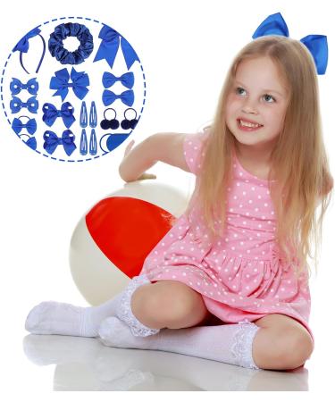 48Pcs Royal Blue Girls School Hair Accessories Kit - Bow Clips, Headband, Ponytail Holder, Elastics Bands, Ribbon Barrettes - Birthday Gift (Rblue) - Buy Online on GoSupps.com