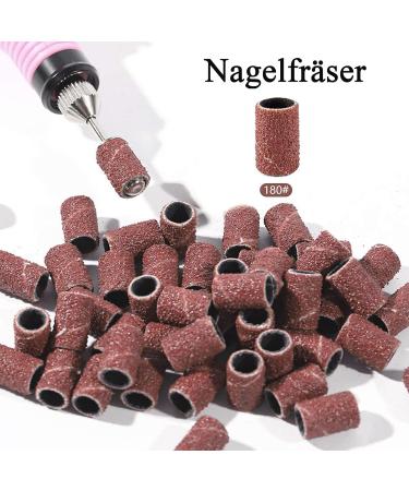 Luckaide 100pcs 180 Grit Grinding Sleeves - Nail Cutter Miller Attachments & Red Nail Art Caps for Manicure & Pedicure - Buy Online on GoSupps.com