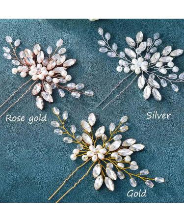 Unicra Rhinestone Bridal Hair Pins - Gold Wedding Hair Accessories for Women - Buy Online on GoSupps.com