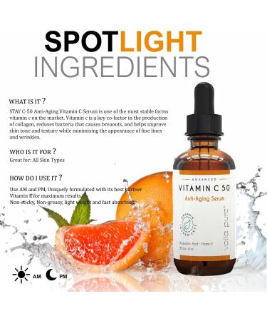 Voila pure VITAMIN C SERUM for Face with Hyaluronic Acid - Anti-Ageing Vitamin C Face Serum - Vit C with 5% Pure Hyaluronic Acid Serum for Face - For Age Spots Fine Lines Wrinkles 60ml - Buy Online on GoSupps.com