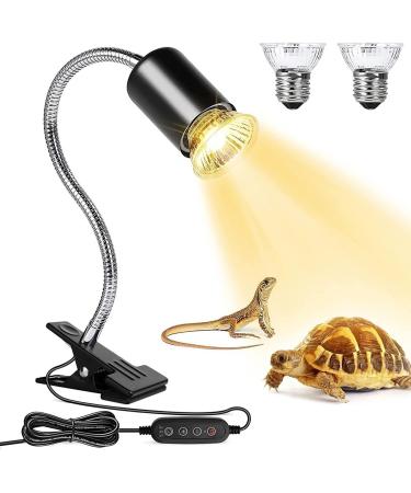 Lunriwi's turtles heat lamp reptile terrarium lamp with 2 UVB basking spot light bulb reptile heating lamp for turtle lizard snake snake spider amphibians