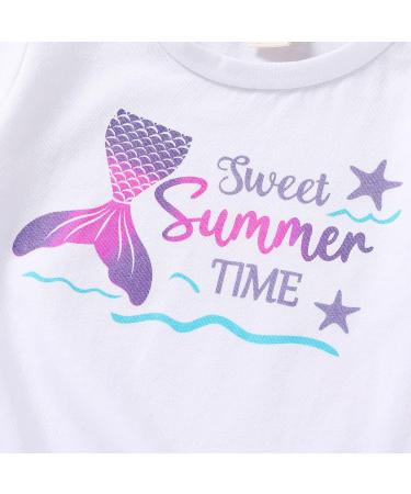 YOUNGER TREE Toddler Girls Watermelon T-shirt + Linen Shorts Set - Mermaid Theme | 4 Years - Buy Online on GoSupps.com
