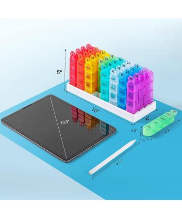 Zoksi Monthly Pill Organizer - 4 Times a Day, 30 Day Pill Box with 32 Compartments - Travel Friendly Medication Organizer - Buy Online on GoSupps.com