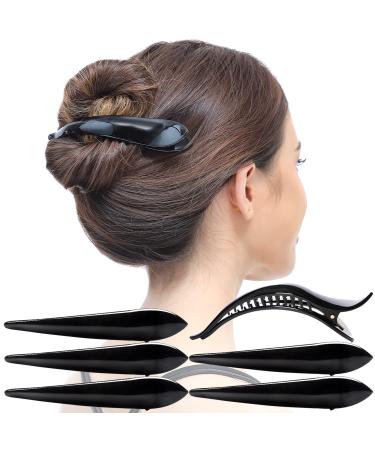 RC Roche 6 pieces duck beak crocodile hair clip for women girls sheet hair clip alligator strong hold professional styling medium black 1 piece (6 Pack) black - Buy Online on GoSupps.com