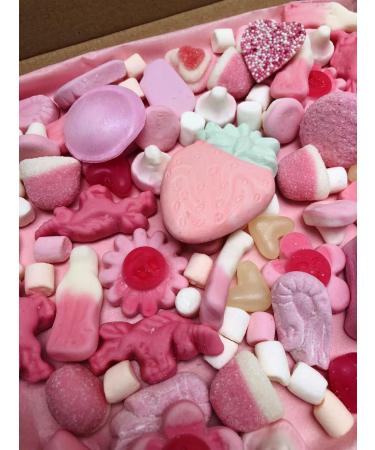 Mother's Day Pink Pick N Mix Sweets Gift Box Hamper Retro Sweet Present 300g - Gift Wrapped - Personalised Gift Tag Message (Just The Sweets) - Buy Online on GoSupps.com