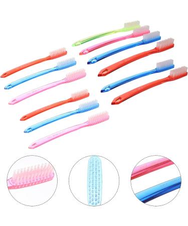 Beavorty 12pcs Firm Toothbrushes - Full Head Manual Hard Bristles Toothbrush for Teeth Cleaning and Whitening - Adults Women Men - Random Color - Buy Online on GoSupps.com