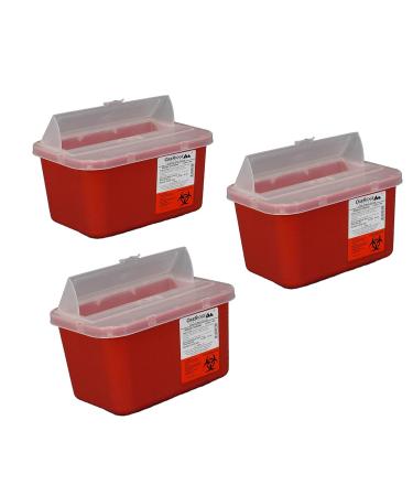 Oakridge One Gallon Sharps Containers with Pop up Lid (3 Pack)