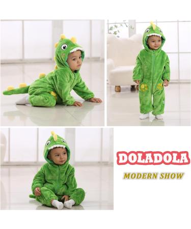 Doladola Baby Boys Girls Green Shark Hooded Onesie | Infant Pajamas Romper 0-3 Months - Buy Online on GoSupps.com