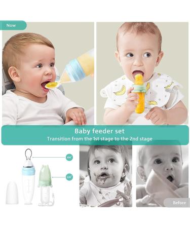 Termichy Baby Food Feeder Set - Silicone Pacifier and Spoon for Infant Feeding (Blue) - Buy Online on GoSupps.com
