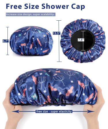 E Enasue Reusable 3-Layer Waterproof Shower Hood | Extra-Sized Adjustable Blue Shower Cap for Long Hair | Perfect for Makeup & Everyday Use - Buy Online on GoSupps.com