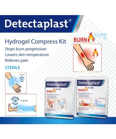 DetectaPlast Fire Wound Compress Set - Sterile Hydrogel Compresses for Strong Burns (2x 10x10cm 1x 20x20cm) | Fast International Shipping - Buy Online on GoSupps.com