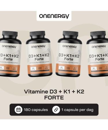 Be Healthy Group doo Vitamins D3 + K1 + K2 FORTE 180 Vegetable Capsules Bone Muscle and Immune Support Vitamin Synergy Blood Clotting Support 6month supply - Buy Online on GoSupps.com