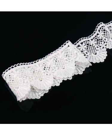 URBEST Lace Trim Fan Tail Eyelet Ribbon for DIY Home Decor & Sewing Craft - 2.7 Inch Wide, 3 Yards (White) - Buy Online on GoSupps.com