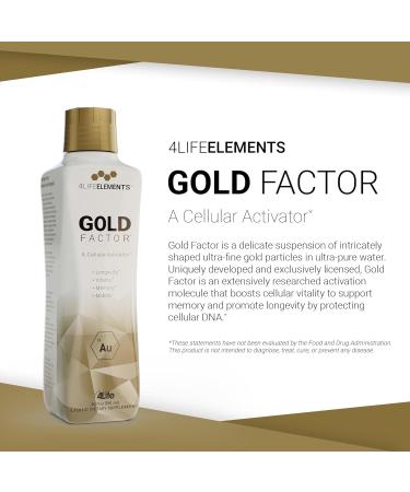 4LifeElements - Gold Factor Cellular Activator with Ultra-Fine Gold Particles for Vitality DNA & Telomere Support Brain Clarity - 32 oz - Buy Online on GoSupps.com