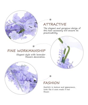 Frcolor Lavender Flower Crown - Simulation Floral Headband for Wedding Bridal Beach Holiday - Light Purple Hair Wreath - Buy Online on GoSupps.com