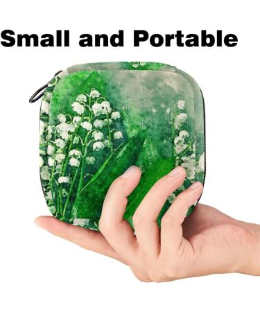 Menstruation Pad Bag with Zipper - Stylish Women's Napkin & Tampon Storage | Flora Natural Field Design - Buy Online on GoSupps.com