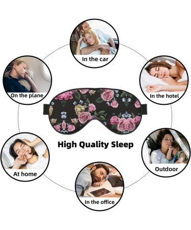 Shop Black Background Rose Soft Sleep Eye Mask | Breathable Eye Patch for Women | Ideal for Travel & Relaxation - Buy Online on GoSupps.com