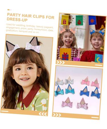 KOMBIUDA 6 Pairs hair clips hair bows clips hair bow clips for party cat ears hairpin cat cosplay hair barrette small hairpins duckbill clip issue card headgear child cute decorate fabric - Buy Online on GoSupps.com