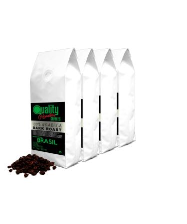 Quality Roasters Coffees. Natural Coffee Beans. Dark Roast. 100% Arabica. Single Origin Brazil. Hand Roasted. Dark Roast. (4 Kg)