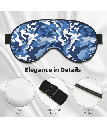 Blue Camo Sleep Mask Eye Cover for Better Sleep | Reusable Soft Blackout Eye Masks for Travel & Camping | Perfect Gift for Men & Women - Buy Online on GoSupps.com