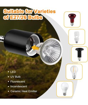 LEDBOCLI 50W UVB Heat Light Bulbs for Aquariums & Reptiles - E27 Clip Lamp for Lizards Turtles & Snakes - Buy Online on GoSupps.com