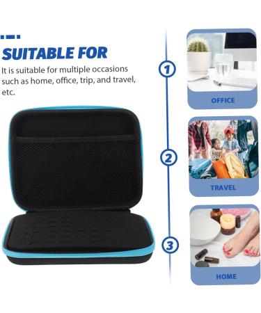 Coheali Storage Box for Essential Oils & Nail Polish - Travel Carrier Bag 21.5x17cm Blue - Buy Online on GoSupps.com