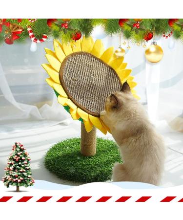 Sunflower Cat Scratching Post - Interactive Sisal Scratcher Board for Kitten & Cat | 18x12 Inch - Buy Online on GoSupps.com