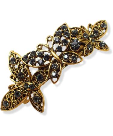 Topkids Accessories in ancient vintage style with rhinestones butterfly flower bridal jewelry wedding pearl jewelry 5.5 cm