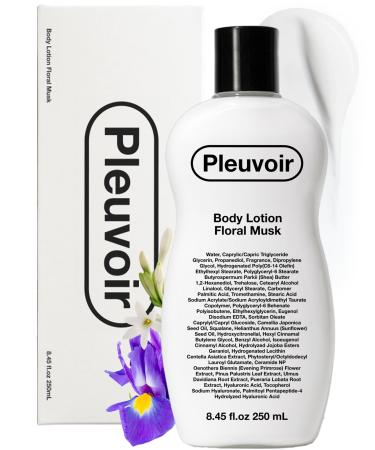 Pleuvoir Luxury Perfume Body Lotion Floral Musk - French MANE Fragrance (Tuberose & Musk) Non-Greasy Fast-Absorbing Moisturizing with Ceramide 5-Hyaluronic Acid Wildflower Scent 8.45 fl.oz Creamy Musk Wildflower Garden
