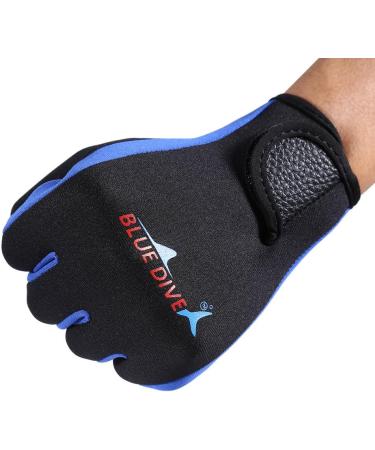 Diving Gloves Set - Neoprene Gloves for Snorkeling, Kayaking, Surfing - 3 Colors (Black, Blue) - 1 Pair - Buy Online on GoSupps.com
