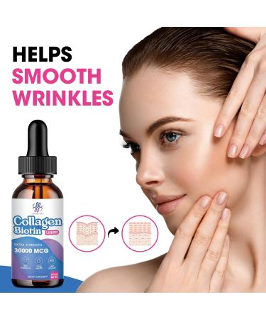 30,000mcg Liquid Biotin & Collagen Drops for Women - Hair Growth, Skin & Nail Health - 2 Fl Oz - Buy Online on GoSupps.com