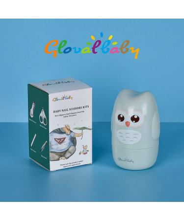 GLOVAL BABY Owl Baby Nail Kit - Nail Clipper, Scissor, File & Tweezer Set for Newborns, Infants & Toddlers (Green) - Buy Online on GoSupps.com