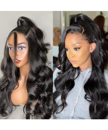 22 Inch HD Transparent Lace Front Body Wave Human Hair Wig for Black Women | Pre Plucked 150% Density Brazilian Body Wave Wig with Baby Hair - Natural Hairline - Buy Online on GoSupps.com