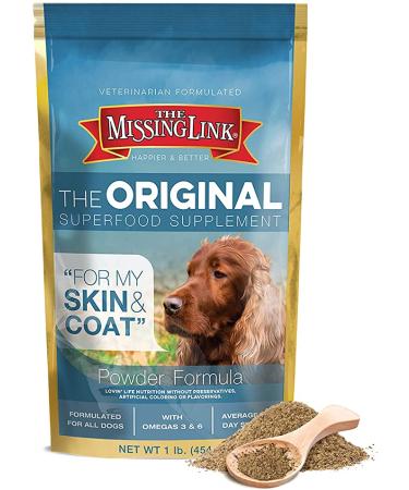 The Missing Link Original Skin & Coat Powder All-Natural Veterinarian Formulated Superfood Dog Supplement Balanced Omegas 3 & 6 for Healthy Skin & Coat 1lb