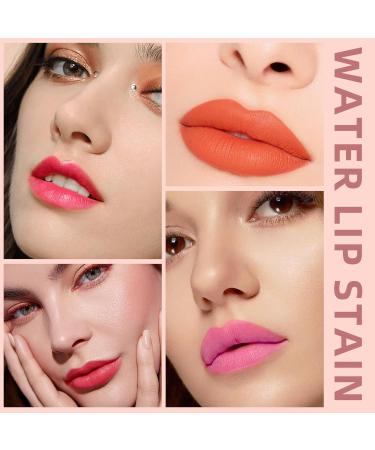 Watery Lip Tint Stain - Korean Plumping Lip Gloss & Moisturizing Liquid Lipstick | Long-Wearing Matte Finish Lip & Cheek Tint | High Pigment Color (#4 - Buy Online on GoSupps.com