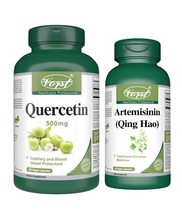 VORST Artemisinin 200mg Per Serving 60 Vegan Capsules and Quercetin 500mg 180 Vegan Capsules (Combo Bundle 2 bottles)