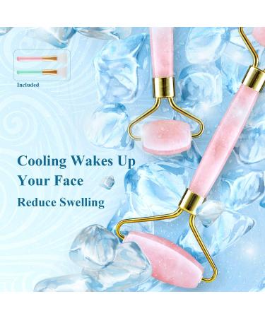 Rosejoice Pink Rose Quartz Jade Roller for Face - Handcrafted Facial Massager for Anti-Aging Skincare - Buy Online on GoSupps.com