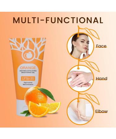 Orange Exfoliating Gel for Face & Body - 2-Pack Gentle Daily Peel Scrub Deep Cleans Pores Removes Blackheads & Moisturizes Skin for All Skin Types (1.7Fl Oz Each) - Buy Online on GoSupps.com