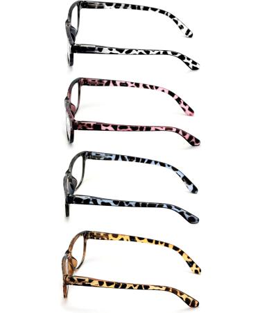 V.W.E. 4 Pairs Women Leopard Meow Reading Glasses - Fashionable Clear Lens Readers in Demi Tortoise - Assorted 1.75x Magnification - Buy Online on GoSupps.com