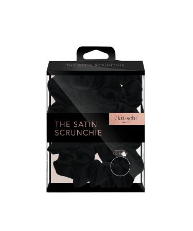 Kitsch Satin Scrunchies - Frizz Prevention and Style Preservation - 5 Pack in Black - Buy Online on GoSupps.com