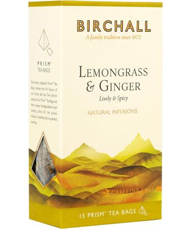 Birchall Tea Bags Lemongrass & Ginger Herbal Tea Gift Set Caffeine Free Tea Bursting with Full Flavour Perfect Vegan Gifts 15 Plant-Based Prism Tea Bags (Pack of 2) 15 Count (Pack of 2) - Buy Online on GoSupps.com