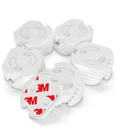 30 pieces Conecto socket protection socket protection child protection for socket with rotary mechanics and fully surface 3M adhesive tape white