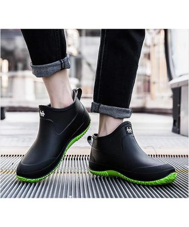 Celanda Waterproof Rain Boots for Women - Non-Slip Ankle Garden Boots for Camping, Lawn Care & Gardening - Size 6.5 Black/Green - Buy Online on GoSupps.com