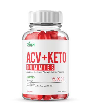 Simpli ACV Ketos Gummies Simpli Health ACV+Keto Gummies (60 Gummies) 60 Count (Pack of 1)