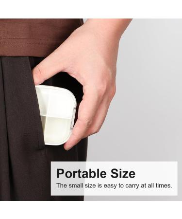 Portable Small Pill Box - Travel 4 Compartment Daily Organizer for Medicines Vitamins & Fish Oil (Purple - Buy Online on GoSupps.com