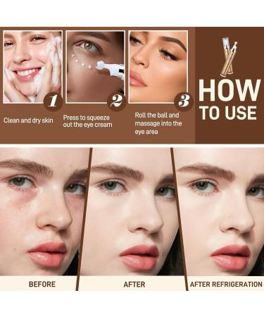 Revitalize Your Eyes: Caffeine Under Eye Cream & 360 Massage Roller for Puffiness Dark Circles & Wrinkles - Buy Online on GoSupps.com