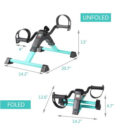 Cozylifeunion Pedal Exerciser - Portable Desk Cycle for Hand, Arm, and Leg Exercise - Adjustable Fitness Machine for Seniors - Folding Mini Bike Teal - Buy Online on GoSupps.com